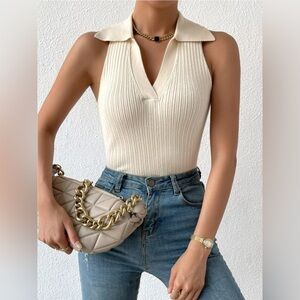 Polo Collar Sleeveless Tank